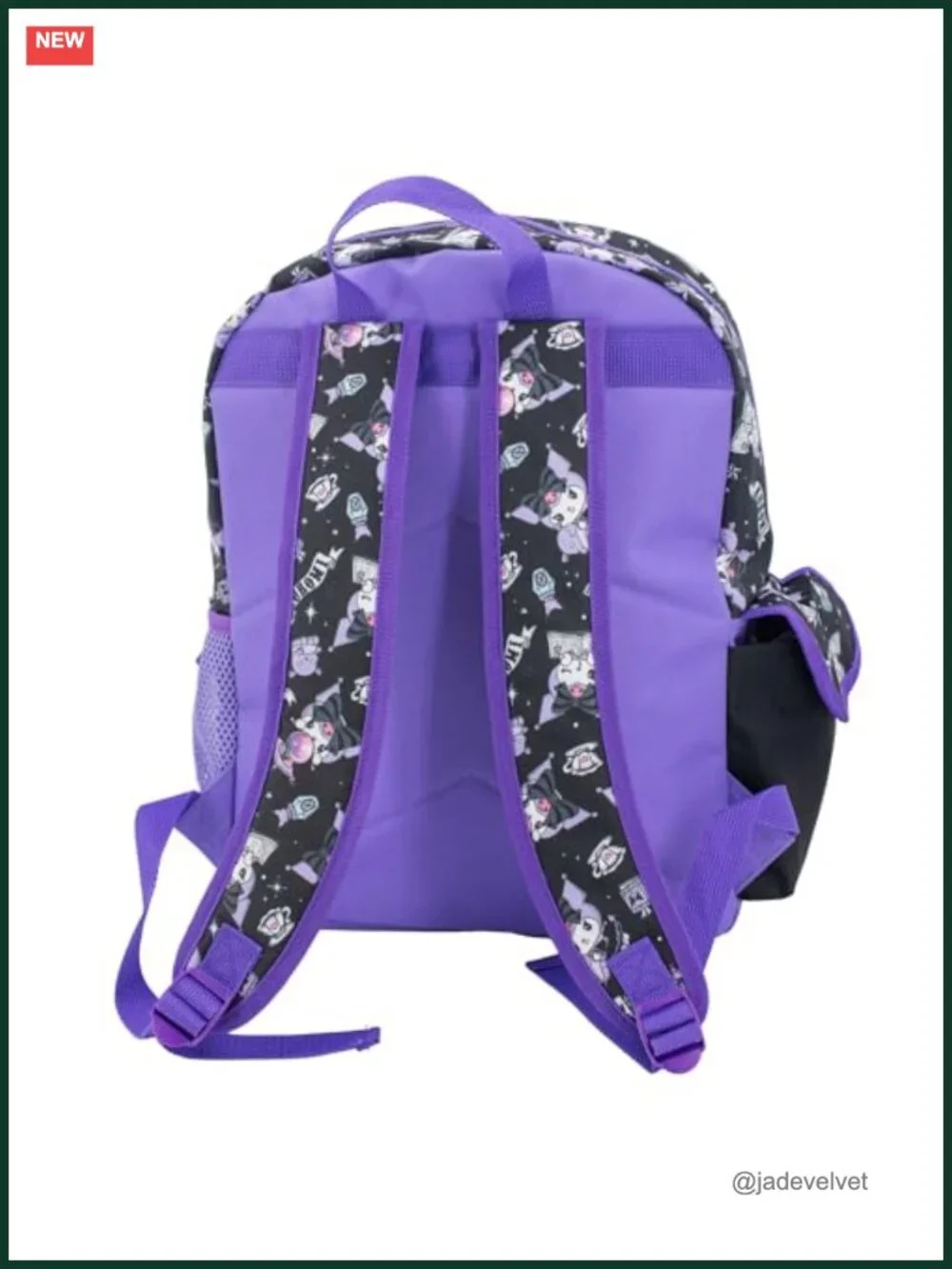 Kuromi Hello Kitty Sequin Backpack for Girls 16 Inch Sanrio School Bookbag